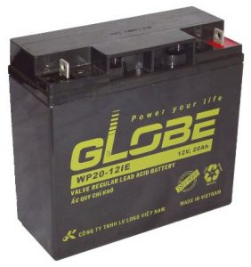 Bình ắc quy globe 12v 20ah dùng cho xe điện, loa di động, thang máy chất lượng cao.